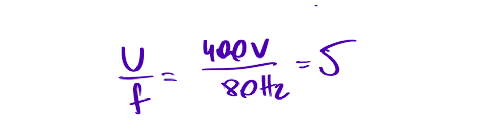 U/f ratio formula for VFD