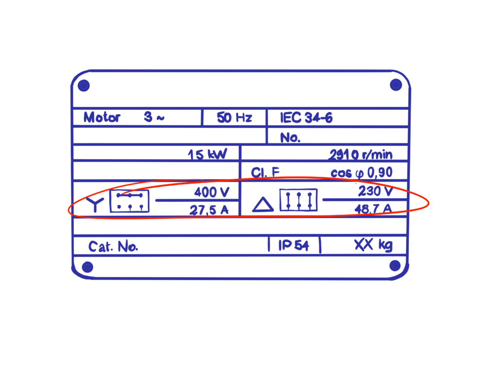 E-motor 3phase label